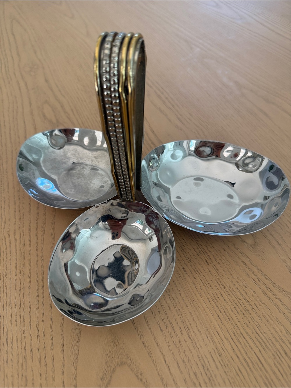 Beatriz Ball Three Bowl Dish Silver and Gold - Home Accents